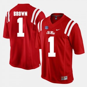 Ole Miss Rebels A.J. Brown Jersey #1 Mens Alumni Football Game Red