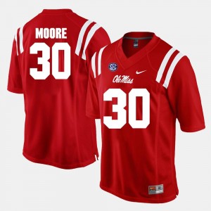 Ole Miss Rebels A.J. Moore Jersey For Men's Red Alumni Football Game #30