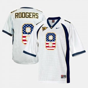 California Golden Bears Aaron Rodgers Jersey White #8 US Flag Fashion Mens