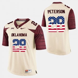 Oklahoma Sooners Adrian Peterson Jersey US Flag Fashion #28 Mens White