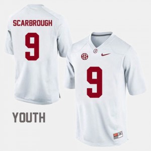 Alabama Crimson Tide Bo Scarbrough Jersey College Football For Kids #9 White