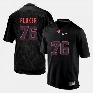 Alabama Crimson Tide D.J. Fluker Jersey #76 For Men's Black Silhouette College