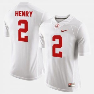 Alabama Crimson Tide Derrick Henry Jersey White College Football #2 Men