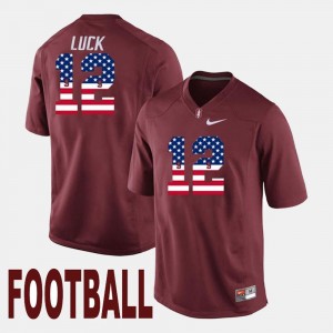 Stanford Cardinal Andrew Luck Jersey Cardinal US Flag Fashion #12 For Men