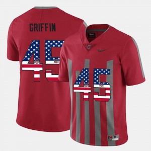 Ohio State Buckeyes Archie Griffin Jersey Men US Flag Fashion Scarlet #45