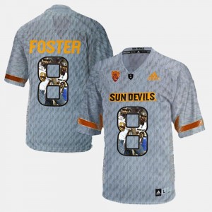 Arizona State Sun Devils D.J. Foster Jersey For Men Player Pictorial Gray #8