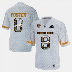 Arizona State Sun Devils D.J. Foster Jersey #8 Player Pictorial White For Men's