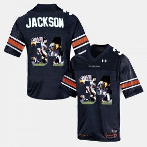 Auburn Tigers Bo Jackson Jersey Throwback For Men Navy Blue #34