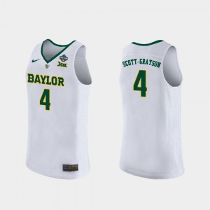 Baylor Bears Honesty Scott-Grayson Jersey White #4 For Women 2019 NCAA Women's Basketball Champions