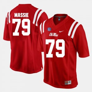Ole Miss Rebels Bobby Massie Jersey Alumni Football Game Red #79 Mens