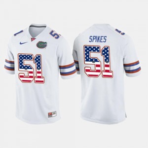 Florida Gators Brandon Spikes Jersey #51 White For Men's US Flag Fashion