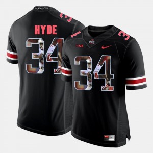 Ohio State Buckeyes CameCarlos Hyde Jersey Pictorial Fashion #34 Black Mens