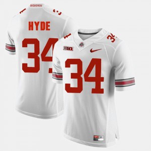 Ohio State Buckeyes CameCarlos Hyde Jersey For Men's Alumni Football Game White #34