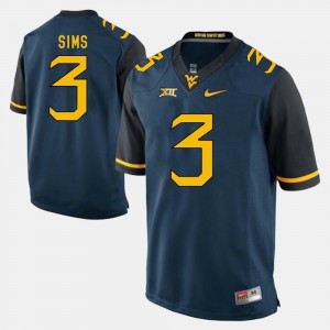 West Virginia Mountaineers Charles Sims Jersey #3 Alumni Football Game Men's Blue