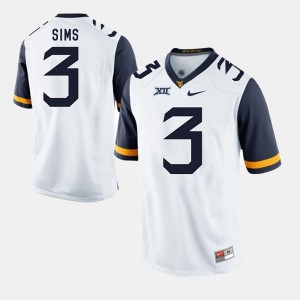 West Virginia Mountaineers Charles Sims Jersey White Alumni Football Game #3 Men