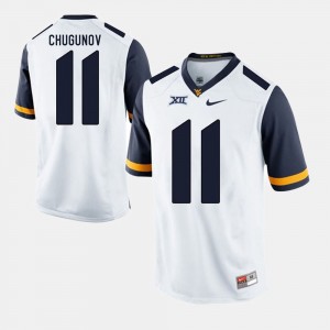 West Virginia Mountaineers Chris Chugunov Jersey #11 Men's Alumni Football Game White