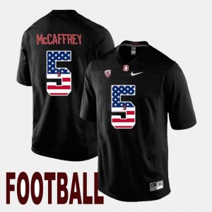 Stanford Cardinal Christian McCaffrey Jersey Black Men's US Flag Fashion #5