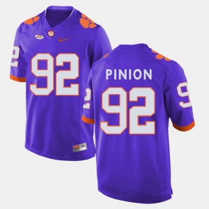 Clemson Tigers Bradley Pinion Jersey Men's Purple College Football #92