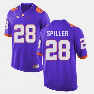 Clemson Tigers C.J. Spiller Jersey Purple Mens #28 College Football