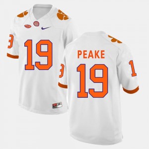 Clemson Tigers Charone Peake Jersey White #19 College Football For Men's