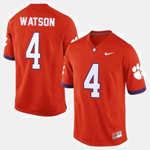 Clemson Tigers Deshaun Watson Jersey #4 College Football Orange Men's