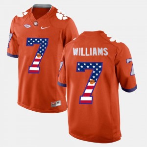 Clemson Tigers Mike Williams Jersey Orange US Flag Fashion For Men #7