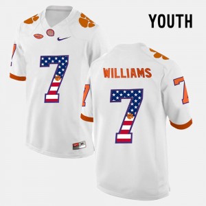 Clemson Tigers Mike Williams Jersey US Flag Fashion White Youth #7