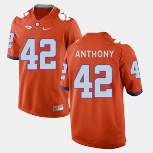 Clemson Tigers Stephone Anthony Jersey For Men #42 Orange College Football