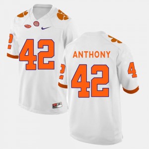 Clemson Tigers Stephone Anthony Jersey College Football Mens White #42