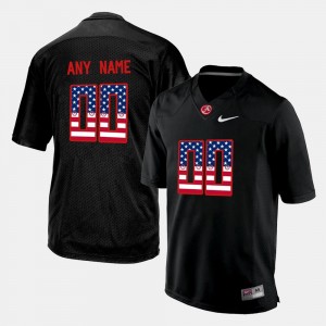 Alabama Crimson Tide Custom Jerseys US Flag Fashion #00 Black For Men