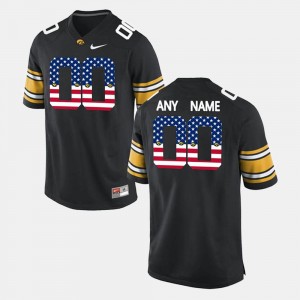 Iowa Hawkeyes Customized Jerseys #00 Black US Flag Fashion For Men