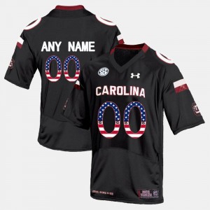 South Carolina Gamecocks Customized Jersey US Flag Fashion Mens Black #00