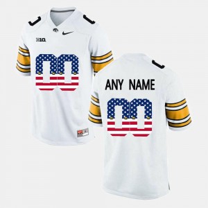 Iowa Hawkeyes Customized Jersey #00 For Men White US Flag Fashion