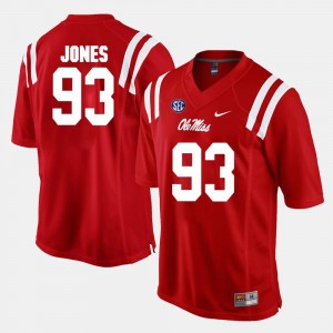 Ole Miss Rebels D.J. Jones Jersey Alumni Football Game Red Mens #93