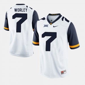 West Virginia Mountaineers Daryl Worley Jersey White #7 For Men Alumni Football Game