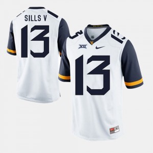 West Virginia Mountaineers David Sills V Jersey #13 White Alumni Football Game For Men