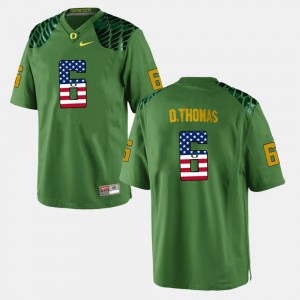 Oregon Ducks De'Anthony Thomas Jersey #6 Green For Men US Flag Fashion