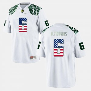 Oregon Ducks De'Anthony Thomas Jersey White Men US Flag Fashion #6