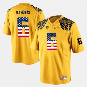 Oregon Ducks De'Anthony Thomas Jersey #6 Yellow Mens US Flag Fashion