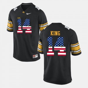 Iowa Hawkeyes Desmond King Jersey #14 US Flag Fashion Men Black