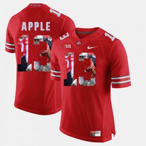 Ohio State Buckeyes Eli Apple Jersey Mens #13 Scarlet Pictorial Fashion