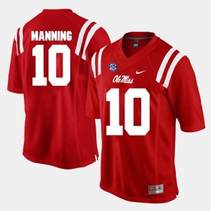Ole Miss Rebels Eli Manning Jersey #10 Alumni Football Game For Men's Red
