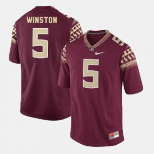 Florida State Seminoles Jameis Winston Jersey Red College Football #5 For Men's
