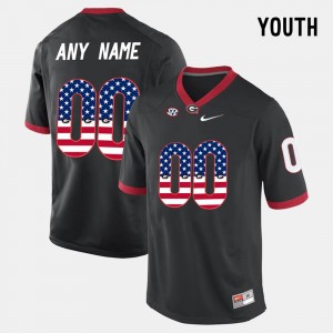 Georgia Bulldogs Customized Jerseys Youth(Kids) US Flag Fashion #00 Black