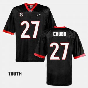 Georgia Bulldogs Nick Chubb Jersey College Football Kids #27 Black