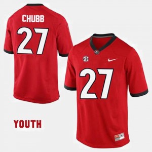 Georgia Bulldogs Nick Chubb Jersey #27 Kids Red College Football