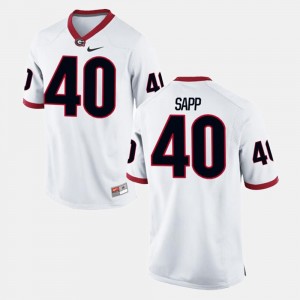 Georgia Bulldogs Theron Sapp Jersey For Men White #40 Alumni Football Game