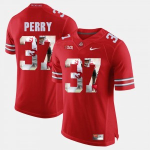 Ohio State Buckeyes Joshua Perry Jersey #37 For Men Pictorial Fashion Scarlet