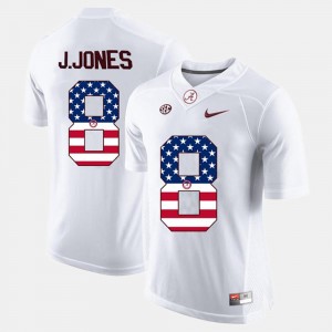 Alabama Crimson Tide Julio Jones Jersey US Flag Fashion #8 White For Men