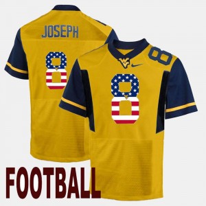 West Virginia Mountaineers Karl Joseph Jersey For Men #8 Gold US Flag Fashion